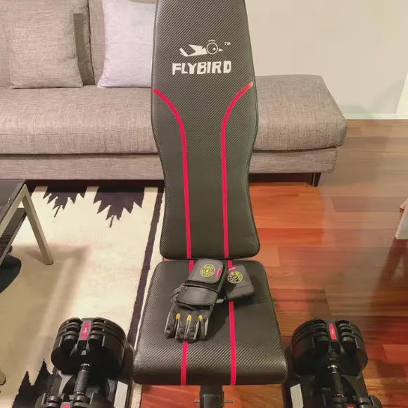 FLYBIRD Hantelbank in use