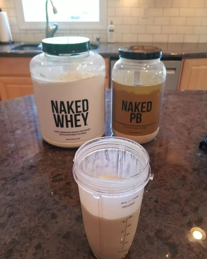 Naked Whey 100% Grass Fed Unflavored Whey Protein in use