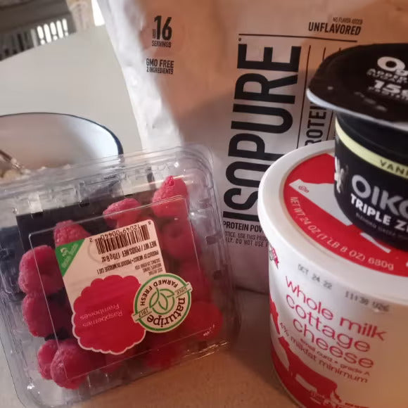 Isopure Whey Protein Isolate Protein Powder in use