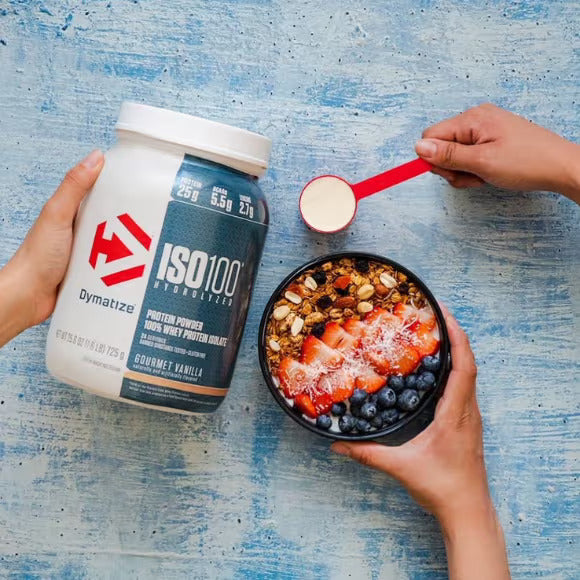 Dymatize ISO 100 Whey Protein in use