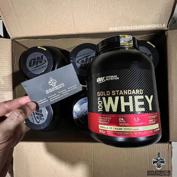 Optimum Nutrition Gold Standard 100% Whey in use