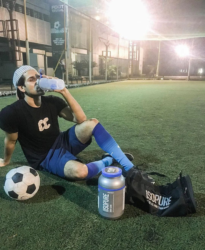 Isopure Whey Protein Powder in use