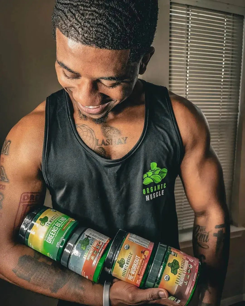 Organic Muscle Natural Pre Workout Powder for Energy in use