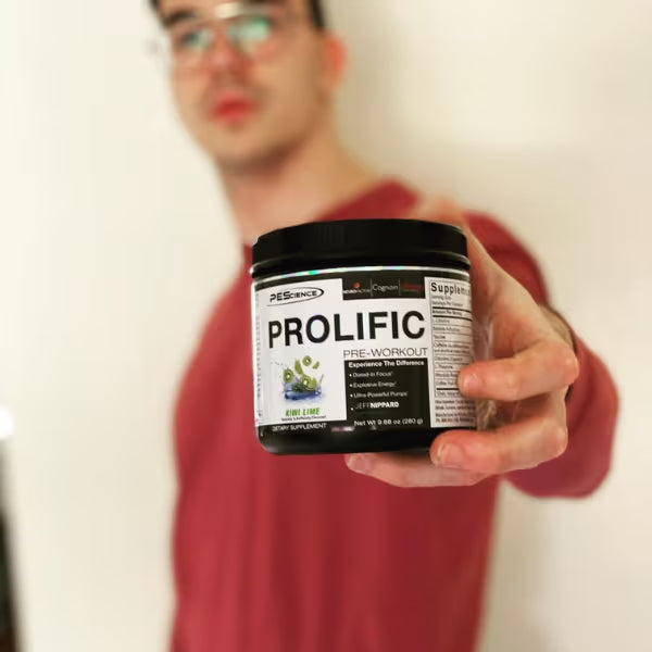 PEScience Prolific Pre Workout in use