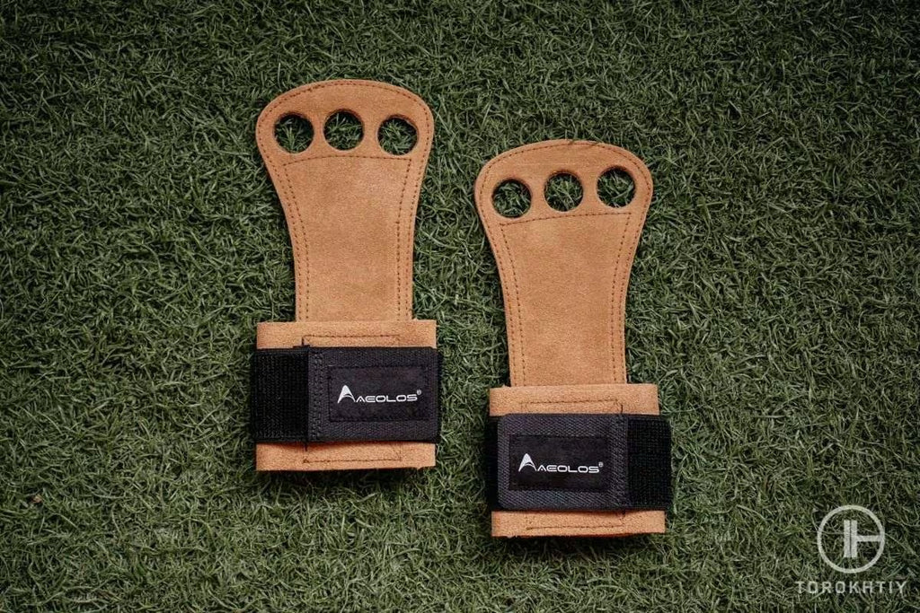 AEOLOS Leather Gymnastics Hand Grips in use