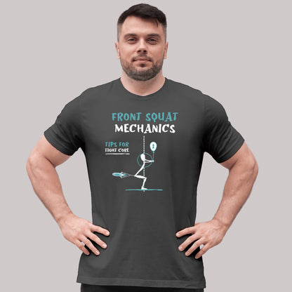 WEIGHTLIFTING T-SHIRT "FRONT SQUAT MECHANICS"