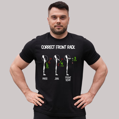 WEIGHTLIFTING T-SHIRT "CORRECT FRONT RACK"