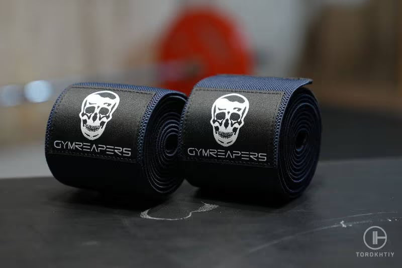 Gymreapers Knee Wraps in use