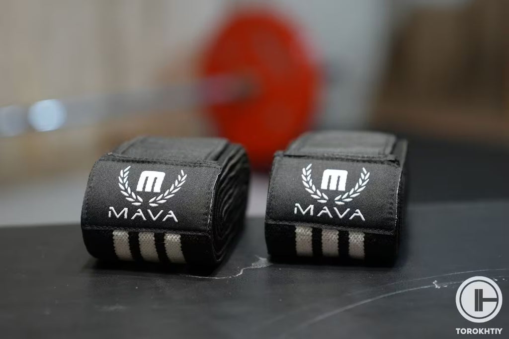 Mava Sports Knee Wraps for Cross Training in use