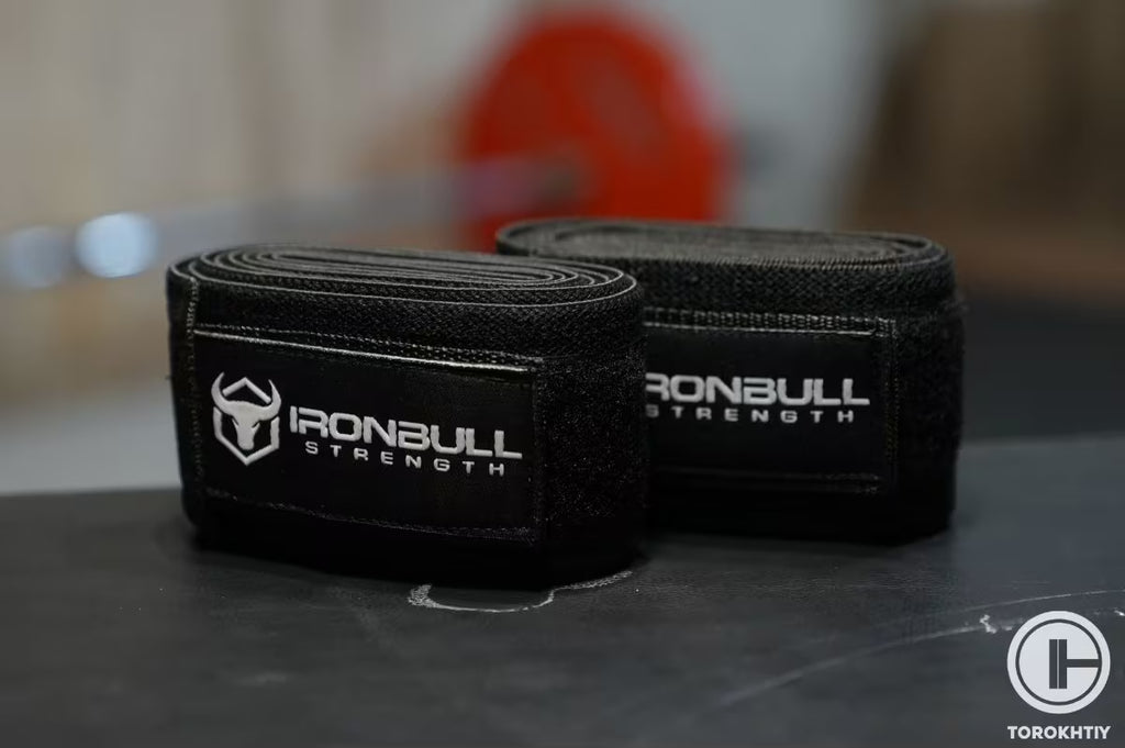 Iron Bull Knee Wraps in use