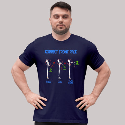 WEIGHTLIFTING T-SHIRT "CORRECT FRONT RACK"