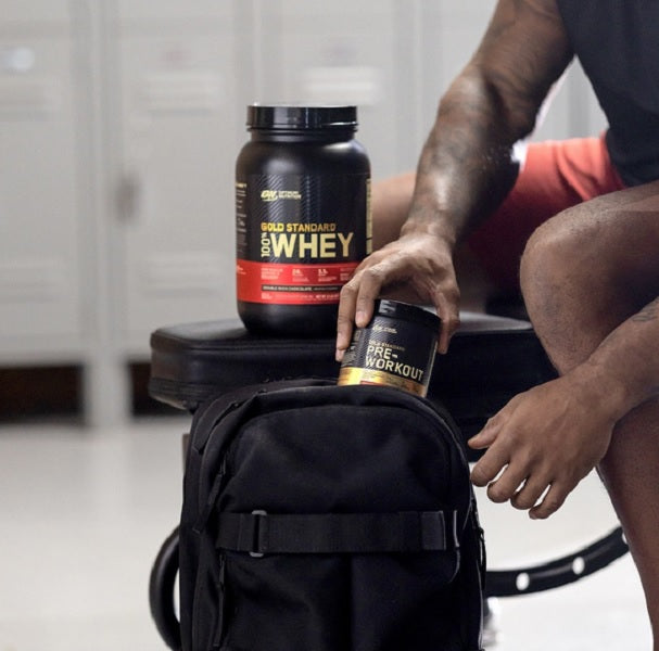 Optimum Nutrition Gold Standard Whey in use