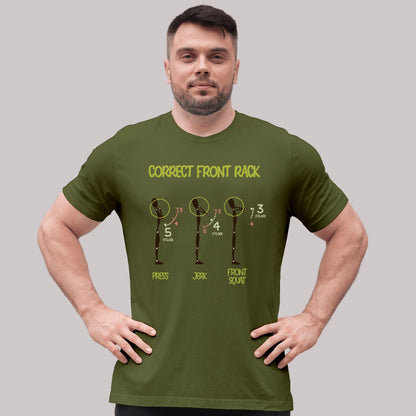 WEIGHTLIFTING T-SHIRT "CORRECT FRONT RACK"