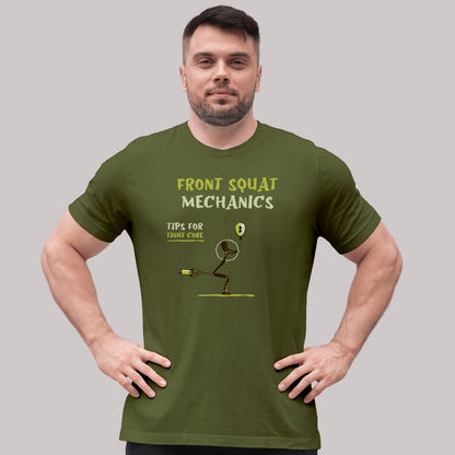 WEIGHTLIFTING T-SHIRT "FRONT SQUAT MECHANICS"