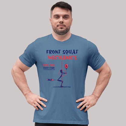 WEIGHTLIFTING T-SHIRT "FRONT SQUAT MECHANICS"