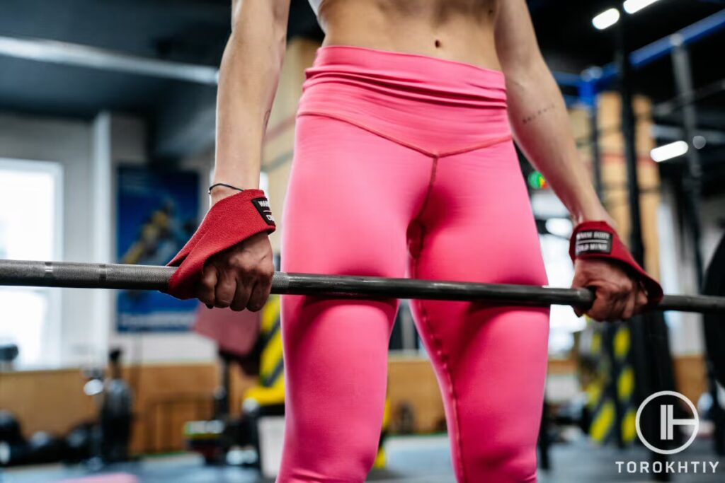 WARM BODY COLD MIND Lasso Lifting Wrist Straps in use