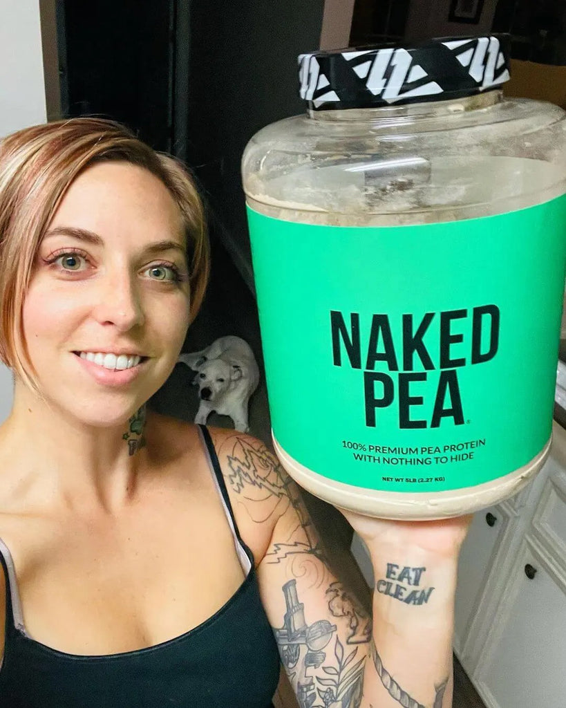 Naked Pea Protein Powder in use