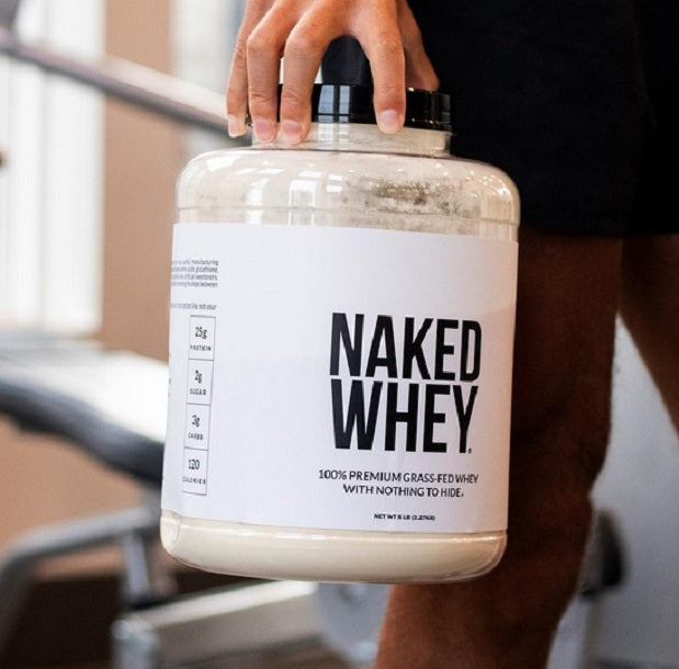 Naked Whey Protein Powder in use