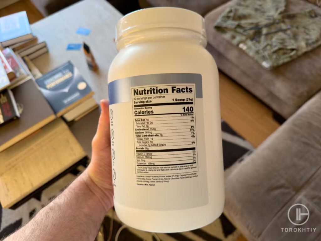 Transparent Labs Whey Protein Isolate in use