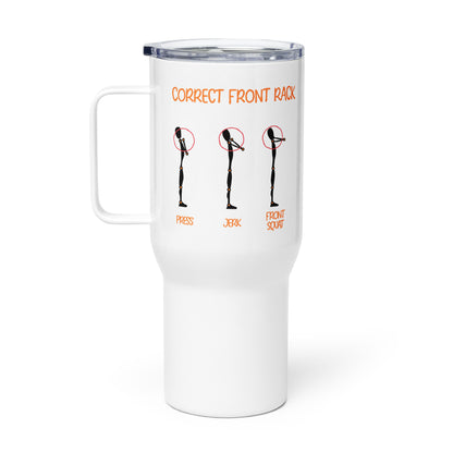 "Correct Front Rack" Travel mug