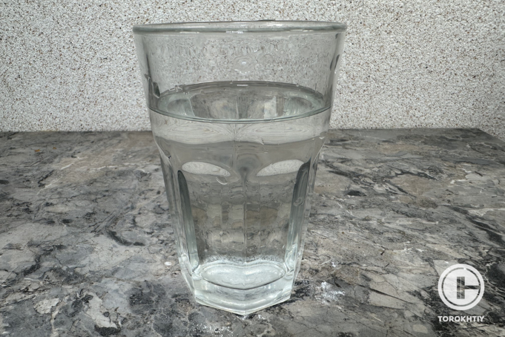 water in glass